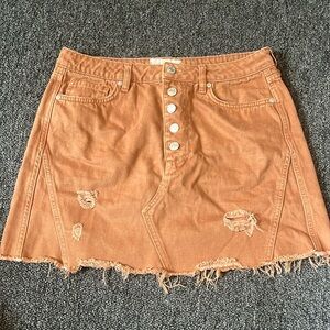 Free People Terracotta Denim Skirt